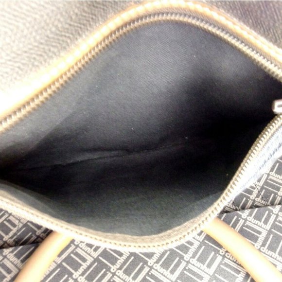 dunhill Boston bag herringbone PVC �~ leather Auth used T9929 - Picture 3 of 8